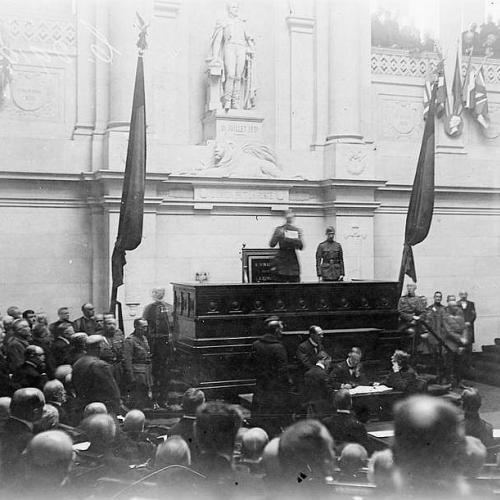 King Albert of the Belgians reopening the Belgian Parliament after the First World War, Brussels, 22 November 1918 